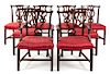 A Set of Eight George III Style Mahogany Dining Chairs Height 37 inches.