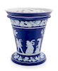 A Large Wedgwood Jasperware Vase and Flower Frog Height 14 x diameter 13 inches.