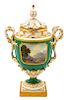 A Royal Worcester Porcelain Urn Height 13 3/8 inches.