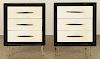 PAIR OF THREE DRAWER CABINETS PARCHMENT C.1960