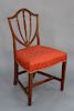 Federal mahogany side chair with shield back and inlay on square tapered legs.  seat height 19 in., total height 36 1/2 in.