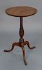 Candle Stand with round top on turned shaft set on tripod base, attributed to Chapin School 
height 27 in., diameter 17 1/4 in.