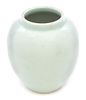 A Celadon Glazed Porcelain Vase Height 7 3/4 inches.
