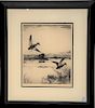 Frank Weston Benson (1862-1951), etching, "Two Black Ducks", signed lower left: Frank W. Benson, sight size 15 3/4" x 12 1/2"