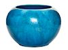 A Turquoise Glazed Porcelain Jardiniere Height 3 5/8 inches.