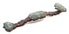 A Cloisonne Enamel Mounted Wood Ruyi Scepter Length 22 1/2 inches.