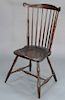 Windsor fanback side chair on bamboo turned legs, 18th century. 
seat height 17 in., total height 37 3/4 in.
