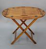 George III mahogany butler's tray on stand, 19th century. 
height 29 in., top: 26" x 36"