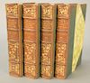 Four volumes John Keats, The Complete Works and Life, vol #1-4, 1904, Olympic edition, copy 71 of 250, half green leather spines fad...