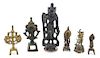 A Collection of Six Bronze Items Height of tallest 5 inches.