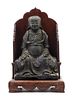 A Bronze Figure of a Taoist Immortal Height 10 inches (with throne).