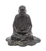 * A Bronze Figure of a Luohan Height 8 x width 7 3/4 inches.