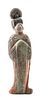 A Painted Pottery Figure of A Court Lady Height 13 inches.