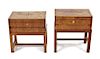 Two Marquetry Inlaid Walnut Lap Desks, Height 19 1/2 x width 19 x depth 11 inches.