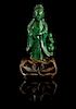 A Malachite Figural Group Height 5 inches.
