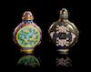 * Two Cloisonne Enamel Snuff Bottles Height of tallest 2 3/4 inches.
