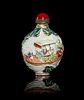 * A Polychrome Porcelain Snuff Bottle Height 2 1/2 inches.