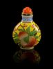 An Enamel on Glass Snuff Bottle Height 2 1/4 inches.