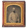 Sixth Plate Ambrotype of a Confederate Soldier by a New Orleans Photographer