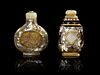 * Two Mother-of-Pearl Snuff Bottles Height of tallest 2 1/2 inches.