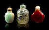 * Three Snuff Bottles Height of first 3 1/2 x width 2 1/4 inches.