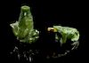 * Two Jadeite Snuff Bottles Height of tallest 2 3/4 inches.