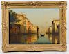 Antoine Bouvard 'Scenic Canal in Venice' O/C