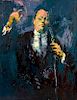 Leroy Neiman 'Jackie Gayle' Large Painting O/B