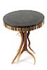Contemporary Round Elk Antler Side Table Height 27 inches x diameter 21 1/2 inches