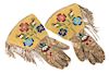 Pair of Plateau Area Beaded Gauntlets Length 15 x width 7 inches
