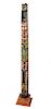 Northwest Coast Carved Wood Polychrome Totem Pole Height 77 inches