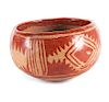 Prehistoric Colima White on Red Bowl Diameter 7 1/2 inches