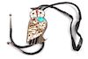 Edward Leekity (Zuni, 20th Century) Owl Inlay Bolo Height 5 inches