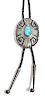 Tommy Singer (Dine, 1940-2014) Silver and Turquoise Bolo Height 2 5/8 x width 1 7/8 inches