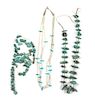 Turquoise Nugget and Heishi Shell Necklace Length of first 23 inches