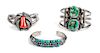 Three Southwestern Bracelets Length of largest 5 1/4 x opening 1 x width 1 7/8 inches
