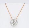 Bezel Set Diamond Necklace on Rose Gold Chain