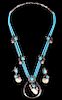 Signed Navajo Elk Ivory & Turquoise Jewelry Set