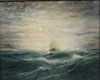 ILLEGIBLY Signed. Oil On Canvas. Ship At Sea.
