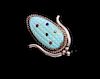 Signed Zuni Turquoise Maize Pin and Broach