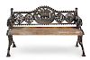 A Victorian Cast Iron Bench Width 49 1/2 inches.