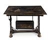 An English Chinoiserie Decorated Ship's Table Height 30 x width 41 1/2 x depth 30 inches.