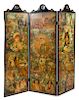 A Victorian Decoupage Three-Panel Screen Height 79 1/4 x width of each panel 24 1/2 inches.