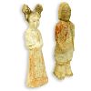 2 Chinese Tang & Qi Dynasty Pottery Figures