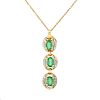 Emerald, Diamond and 18K Gold Pendant Necklace
