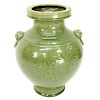 Chinese Green Celadon Glazed Pottery Vase