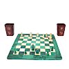 20th C. Malachite and Onyx Chess Set