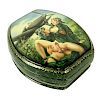 Russian Lacquered Three Part Box with Erotic Scene