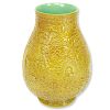 Chinese Yellow Glaze High Relief Porcelain Vase