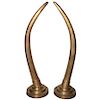 Life Size Chapman Style Brass Tusk Sculptures